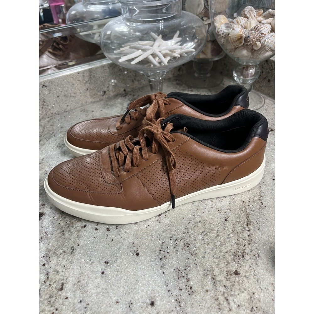 Cole Haan Mens Grand Crosscourt Modern Tennis Sneaker 10 M Brown Leather C33980